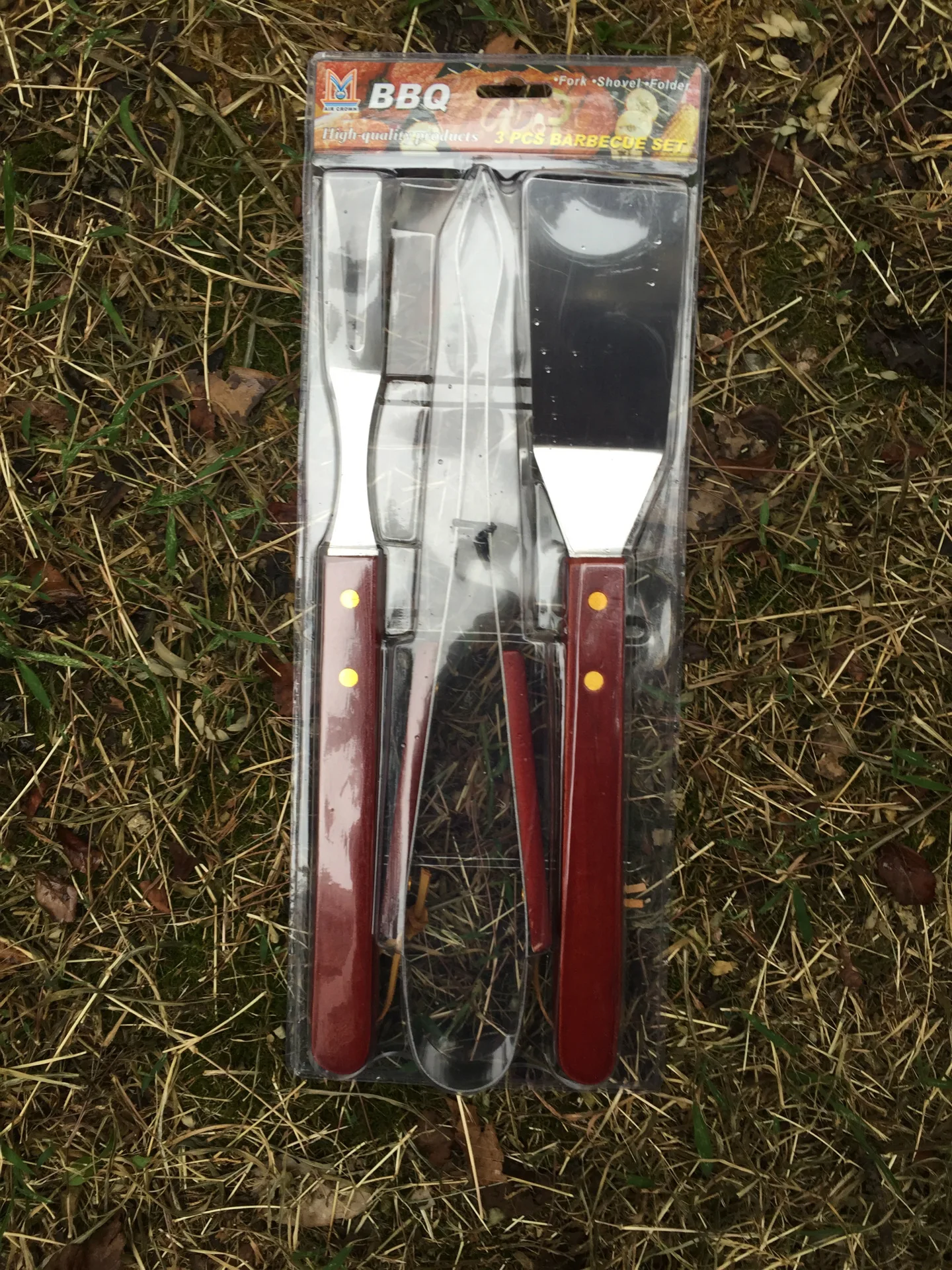 3Pcs/Set BBQ Tool Utensil SUS 304 Stainless Steel Outdoor Accessorie