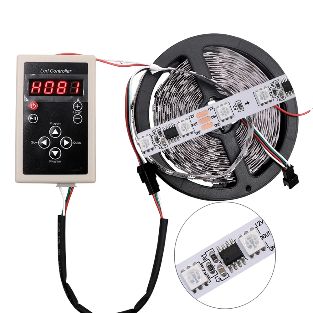 

12V WS2811 Led RGB Strip Light with 133 control 5050 SMD Addressable 30/60leds/m Pixels External 1 IC control 3 Leds 1m 5m16.5ft