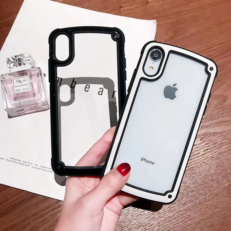 Прозрачный чехол JAMULAR с цветной рамкой для iPhone XS MAX X XR 7 8 6 6s Plus мягкий ТПУ защитный