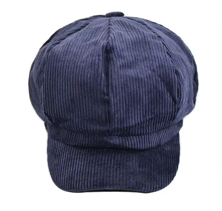 Newsboy Повседневная Женская кепка, Вельветовая восьмиугольная кепка для дам, осенняя Зимняя кепка для мужчин