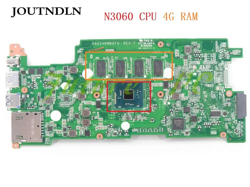 JOUTNDLN для Acer Chromebook C738T CB5 132T материнская плата ноутбука NBG551100E DA0ZHRMB6F0 N3060 ЦПУ 4 Гб ОЗУ