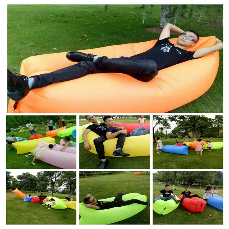 Outdoor beach lazy sleeping bag inflatable bed Folding fast sofa Air sex pillow | Дом и сад