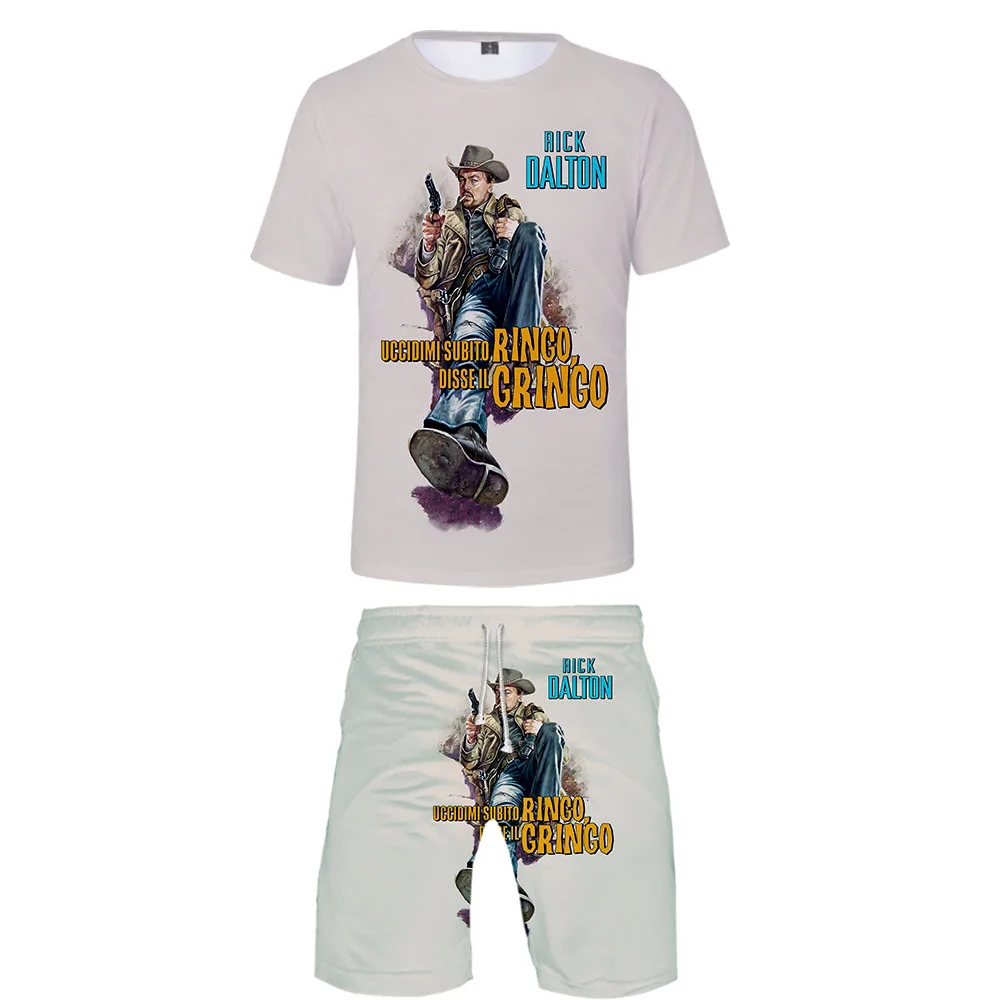 2019 один раз на время в Голливуде комплект из двух предметов футболка и шорты Harajuku Мужская футболка уличная Harajuku больших размеров