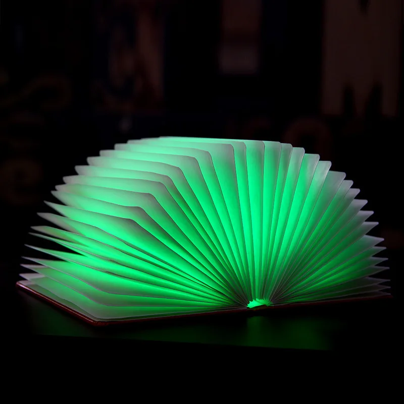 Инновационный USB подзарядка светодиодный складной овчина книга форма настольная лампа ночник книжный свет теплый белый свет для домашнего декора