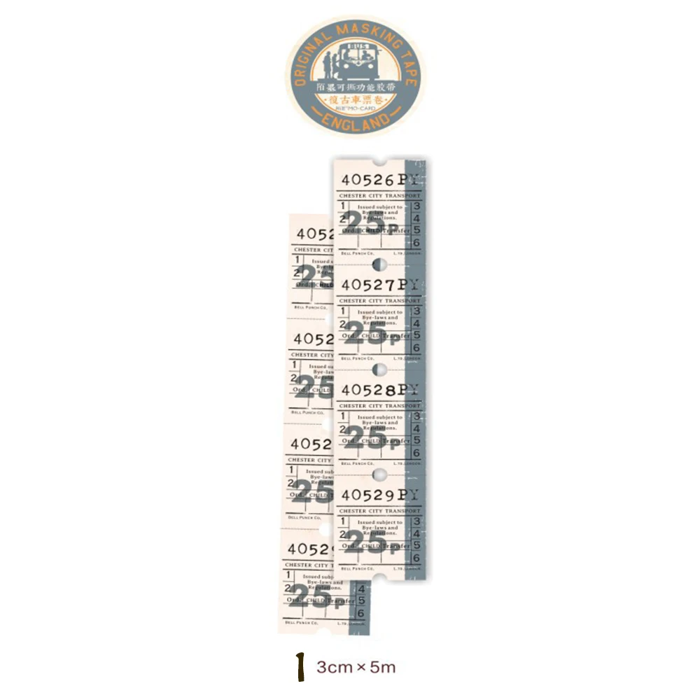 1 рулон старинных английских билетов серии ретро декоративные наклейки Tearable функциональные ленты рукописный дневник этикетка Скрапбукинг - Цвет: 1
