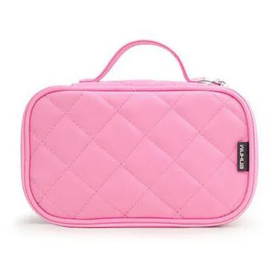 Soomile портативная косметичка с зеркалом, женские косметички, дорожный органайзер для макияжа, кисть для хранения, чехол нарядная сумка для косметических принадлежностей - Цвет: S pink