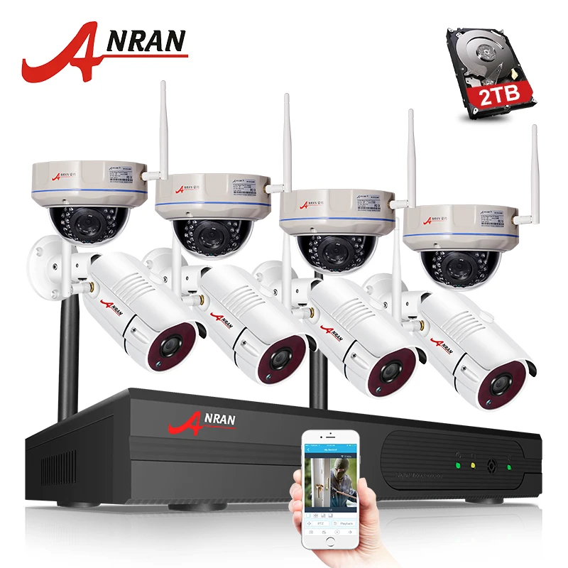 

ANRAN P2P HDMI 8CH 1080P WIFI NVR 4 Indoor 4 Outdoor Waterproof Camera Wireless IP CCTV Video Security System kit