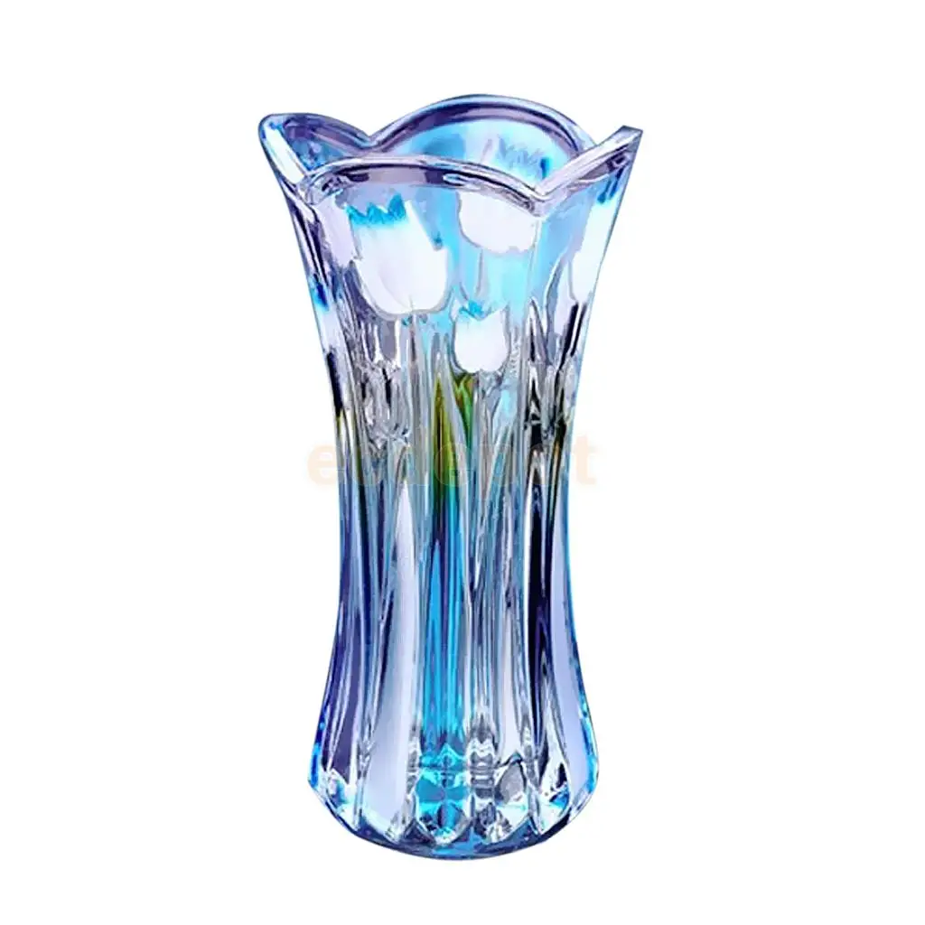 Тюльпан рельефный дизайн Хрустальная стеклянная ваза для цветов Террариум розы листва лилии Цветочный декор контейнер бутылка