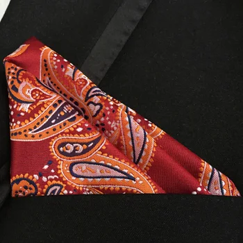 

Luxury pocket square high quality woven handkerchief classic paisley hanky for gentlemen