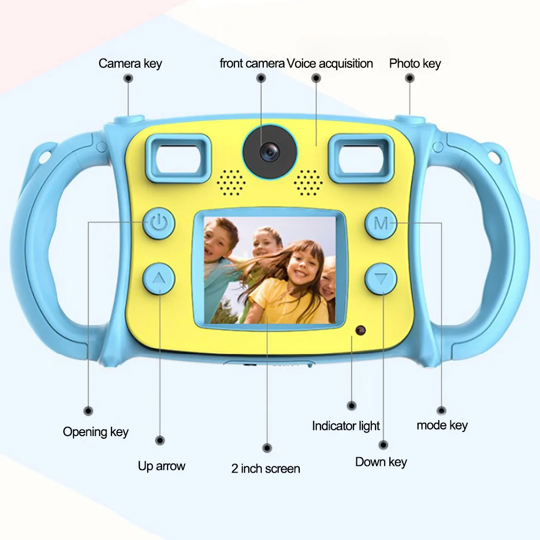 Детская камера небьющиеся HD экран двойной цифровой фотоаппарат со съемным объективом развивающая игрушка