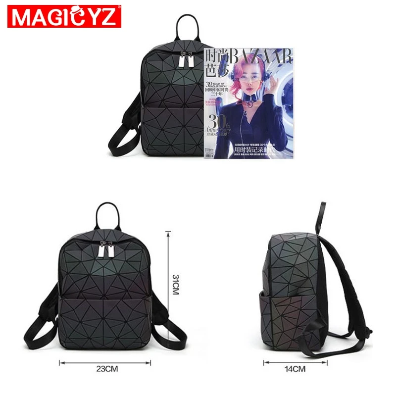 MAGICYZ geometri ctriangle сумки с голограммой светящийся женский рюкзак sac a dos женский рюкзак Mochilas голографический рюкзак