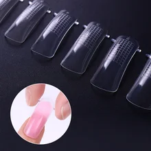 

2018 / new / 100pcs jelly poly gel false nail tip clear French full cover acrylic nail mold calibration tool nail tips A00112XX