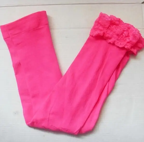 Детские летние леггинсы для девочек детские укороченные кружевные брюки для девочек леггинсы для девочек 14 цветов, TZ05 - Цвет: rose