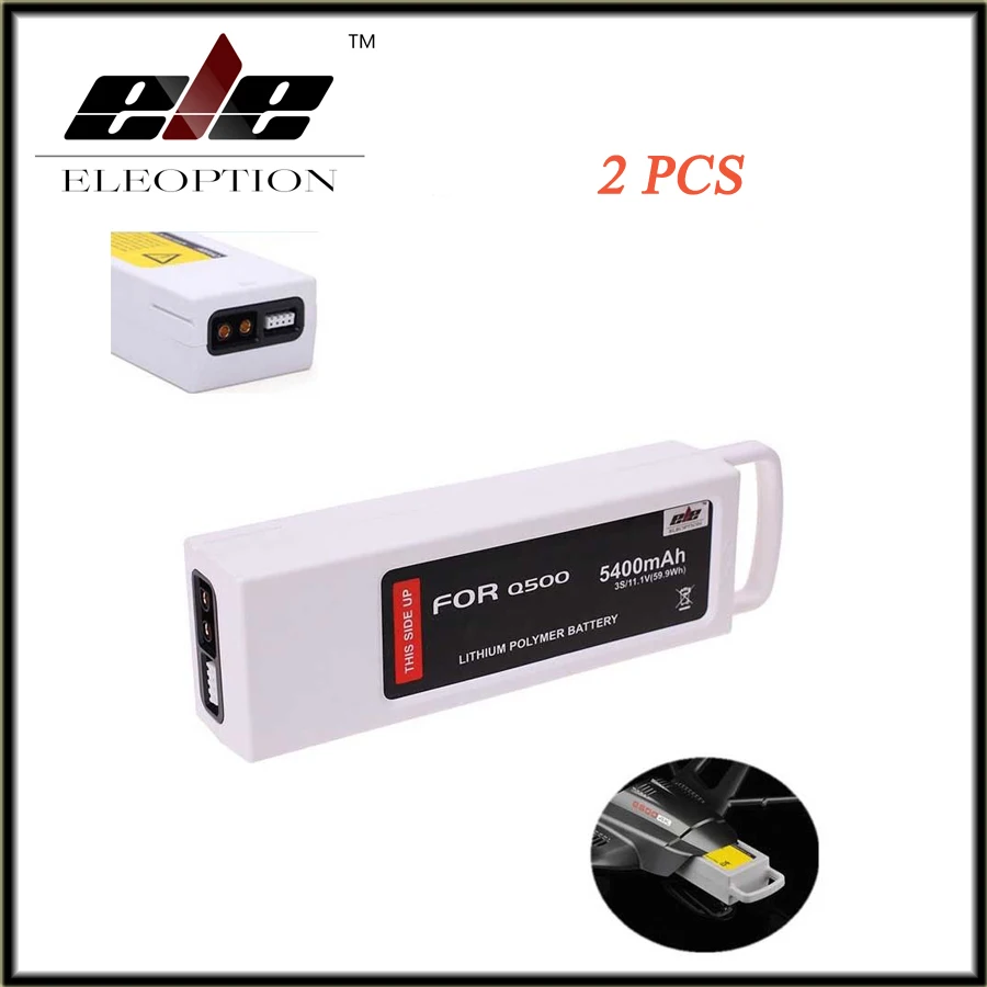 

ELEOPTION 2 PCS New 5400mAh 11.1 Volt Lipo Battery For Yuneec Q500 Series RC Drone 11.1V 3S / 3-Cell High Quality