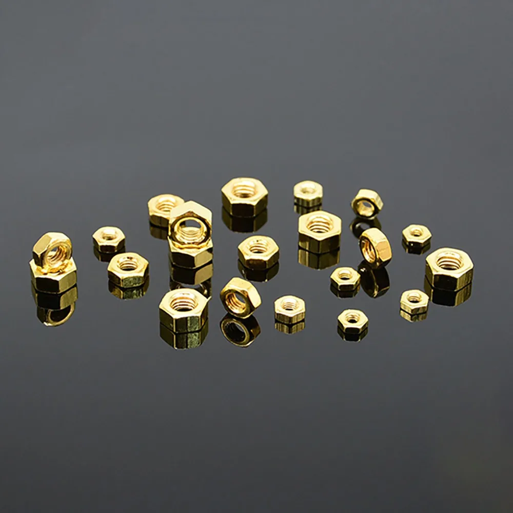10 Вт, 30 Вт, 50 шт. M2 M2.5 M3 M4 M5 Титан покрытием золотого шестигранные гайки шестигранная гайка для метрические винты и болты