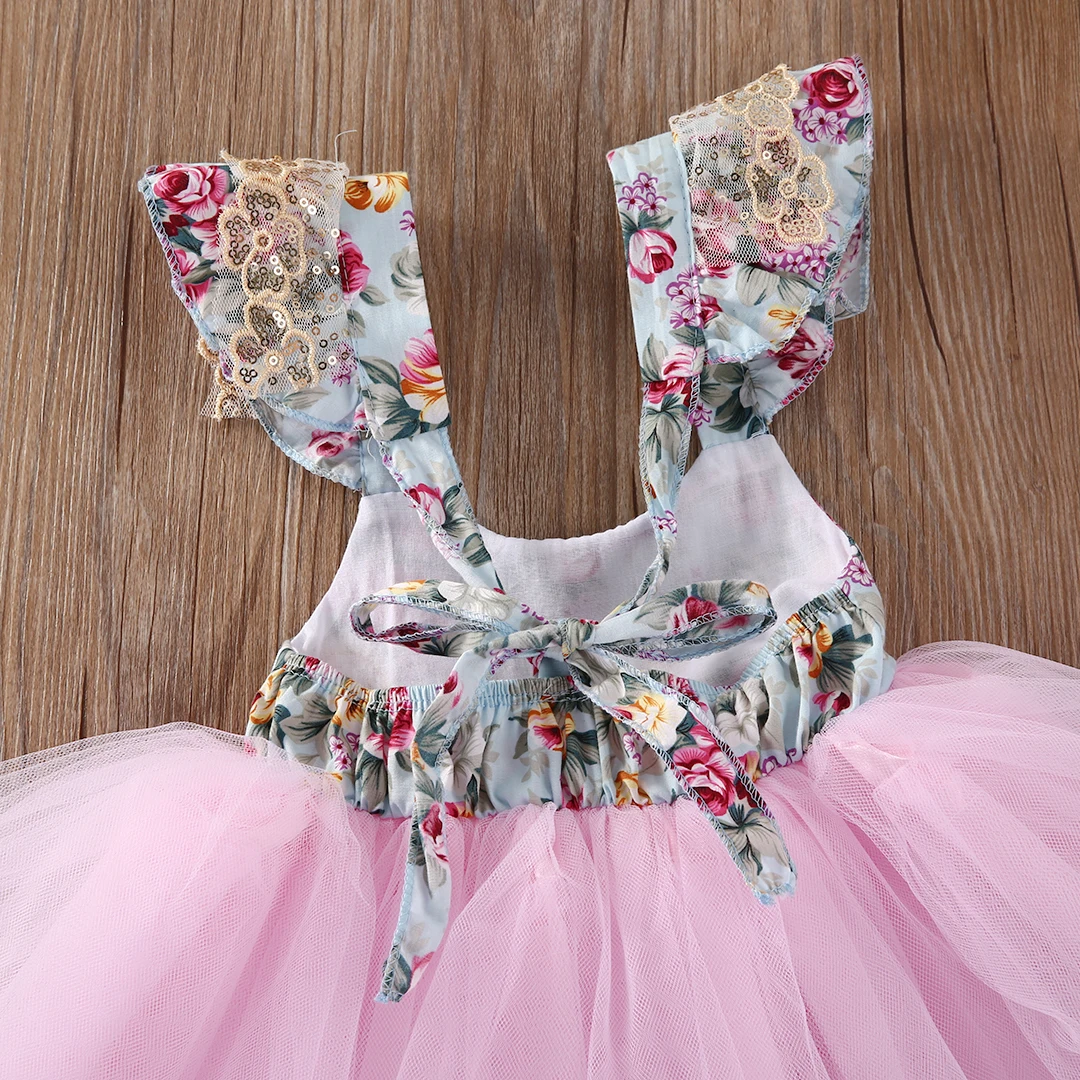 Г. Летнее бальное платье для маленьких девочек Цветочное платье-пачка без рукавов, праздничные Свадебные платья Одежда для новорожденных девочек