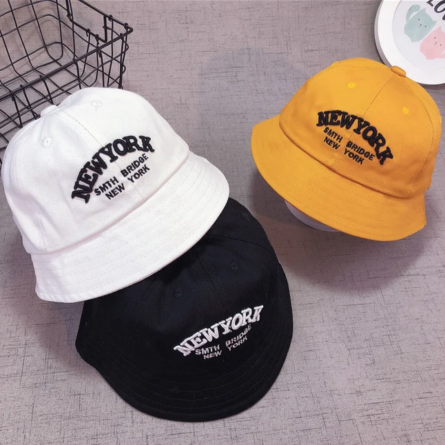 

Fashion Spring Autumn Toddler Infant Boys Girls Hat For 1-3Yrs Cotton Letter Print Solid Baby Caps Sun Flat Bucket Caps
