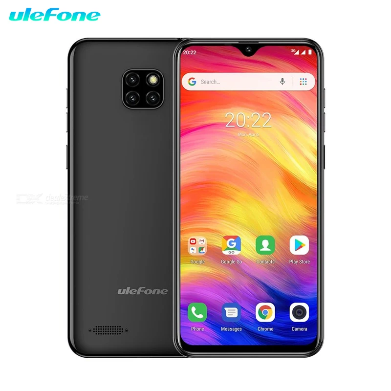 

Ulefone Note 7 Smartphone 6.1 inch 1GB RAM 16GB ROM MT6580A Quad Core 3500mAh Face ID Three Rear Cameras Android GO Mobile Phone