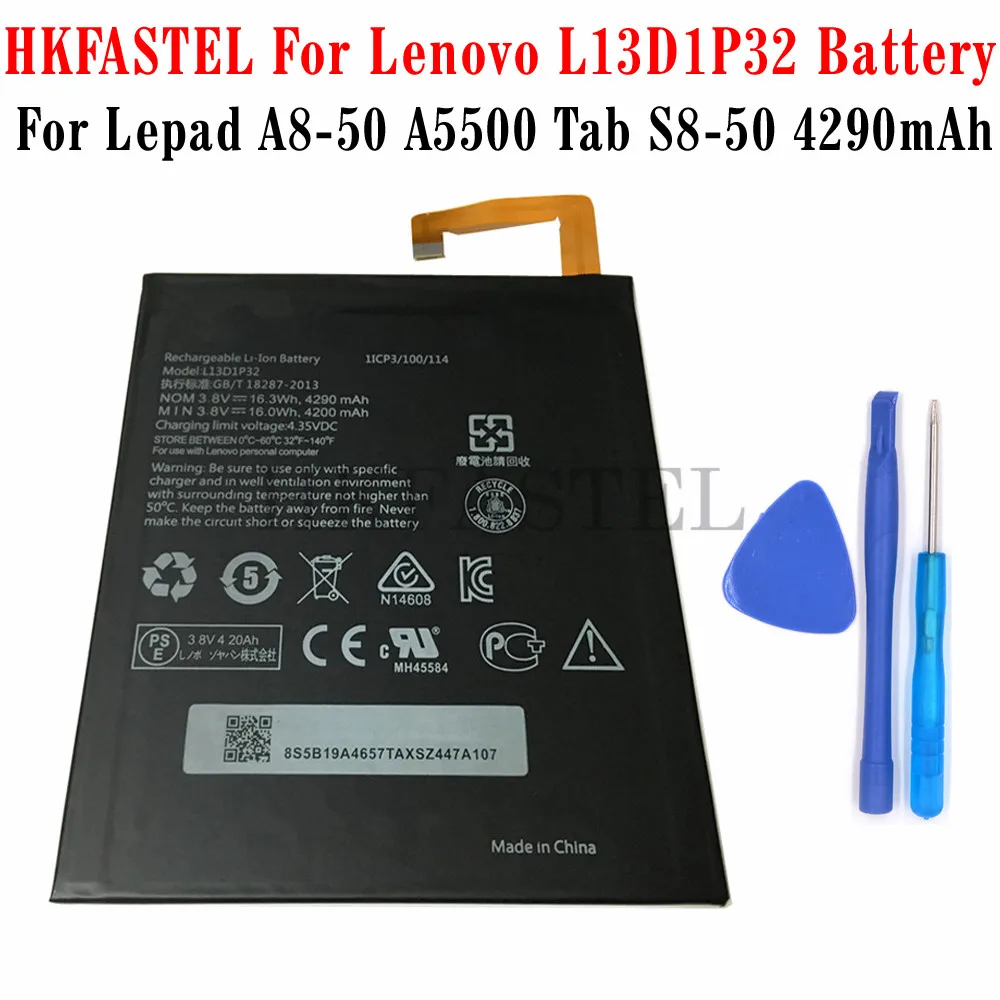 HKFASTEL New Tablet PC L13D1P32 Original battery For Lenovo Lepad A8 50