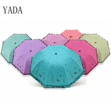 YADA 타워 접기 매력 우산 비 여자 uv 블랙 코팅 우산 고품질 브랜드 방풍 우산 베스트 셀러 YS082