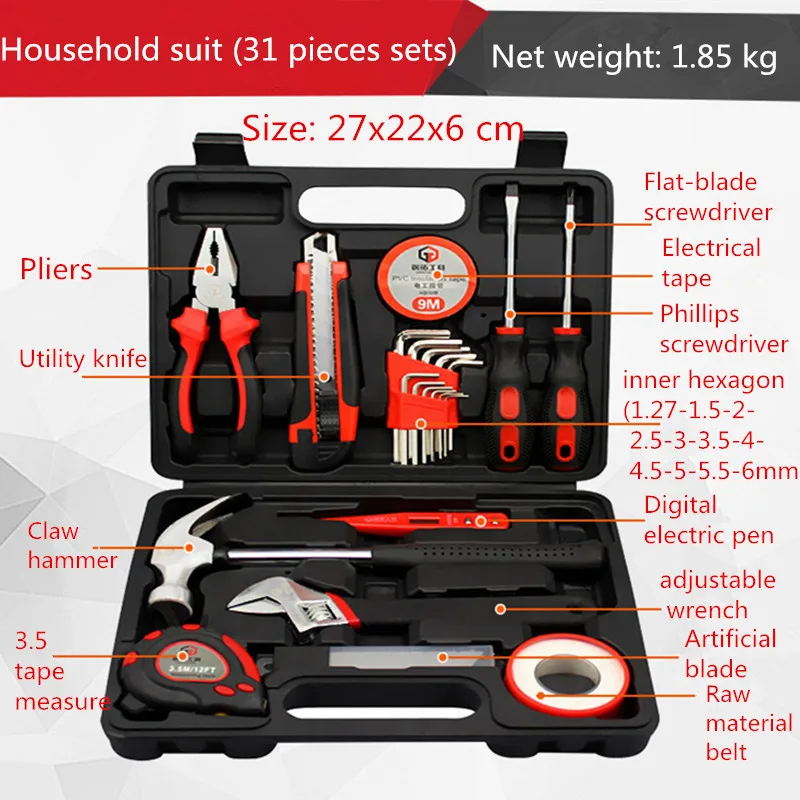 

31 pieces household tools set electrician maintenance manual