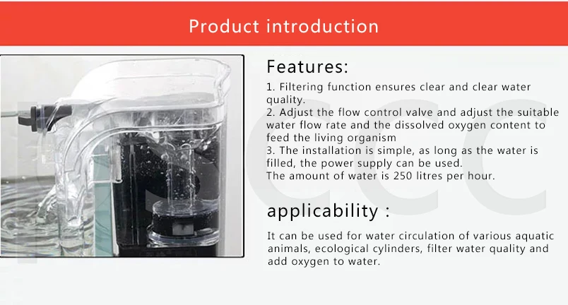 Настенный фильтр для аквариума, небольшой подвесной фильтр для аквариума, тихий Фильтрующий насос