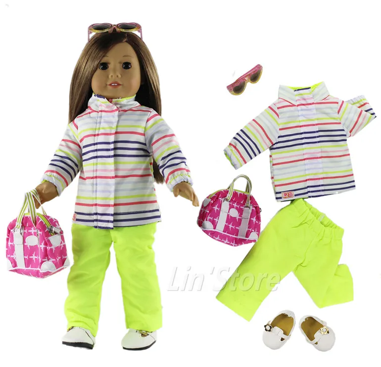 1 комплект Одежда для кукол наряд сумка очки обувь для 1" дюймов Американская кукла много стилей на выбор