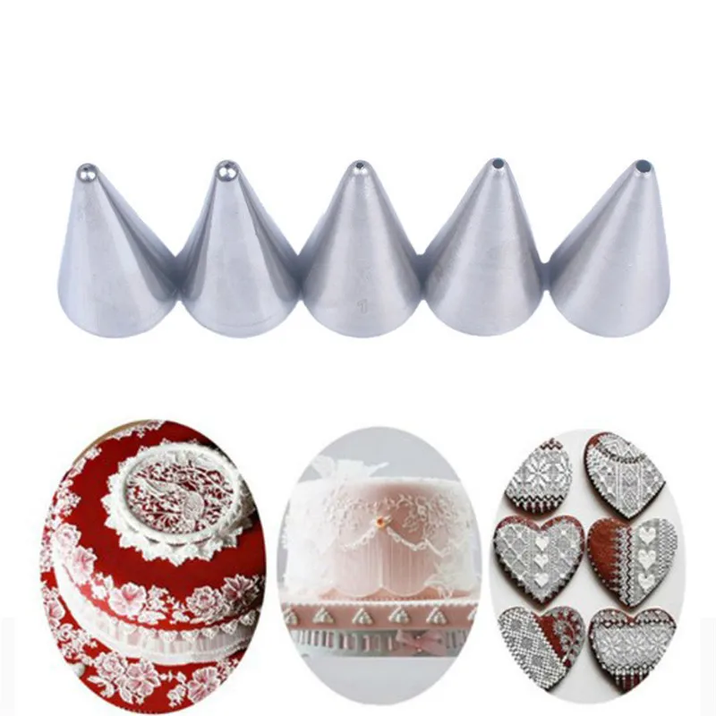 

5Pcs/set Stainless Steel Icing Piping Nozzles Set Metal Cream Tips Cake Cream Decorating Pastry Tools Dessert Decorators
