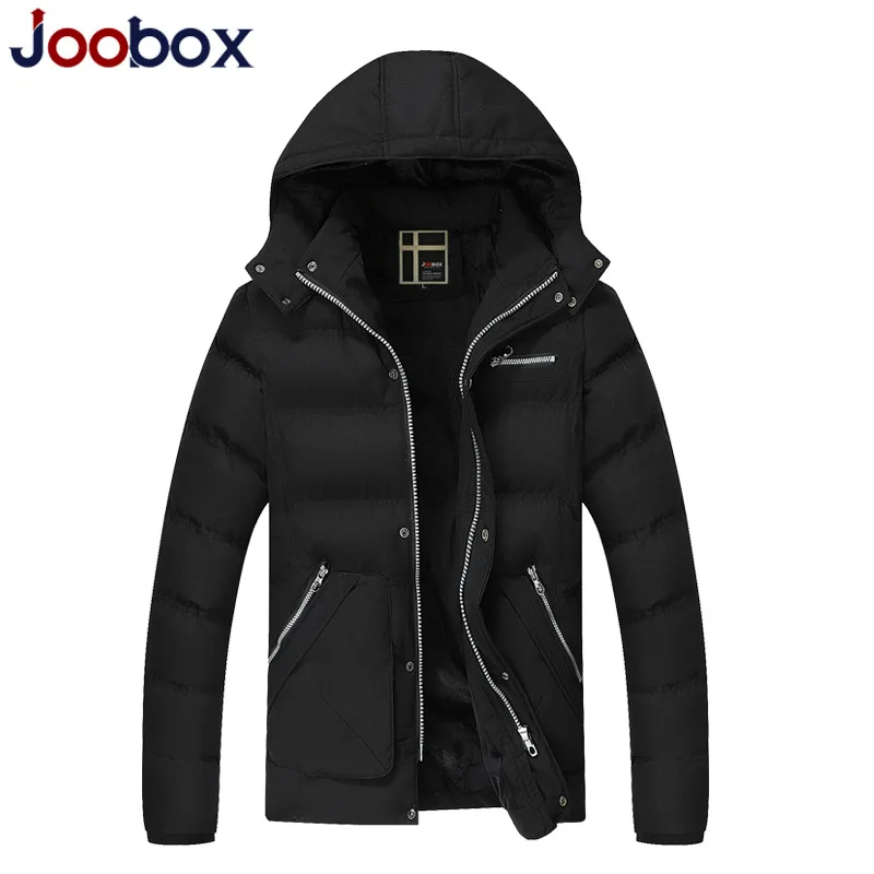 2016 New Fashion Men Parka Casual Winter Jacket Men Thickening Hooded Cotton Coat Slim Brand Men