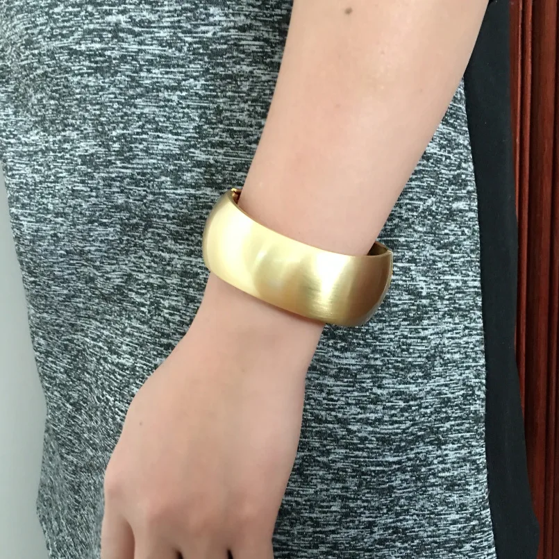 MANILAI Inferior smooth Gold Color Alloy Punk Cuff Bracelets Women 2018 Geometric Statement Bangles Bracelets Big Jewelry