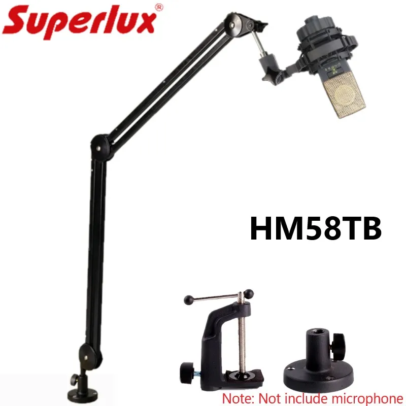 

Superlux HM58TB microphone desktop bracket universal cantilever shock mount table arm extended cantilever suspension mic stand