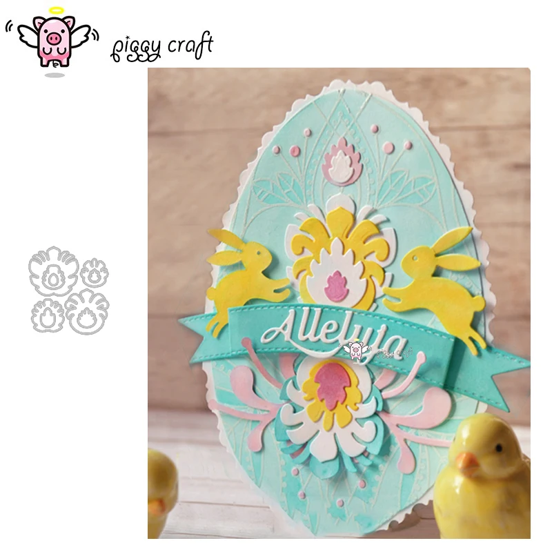 

Piggy Craft metal cutting dies cut die mold Shaped flower decoration Scrapbook paper craft knife mould blade punch stencils dies