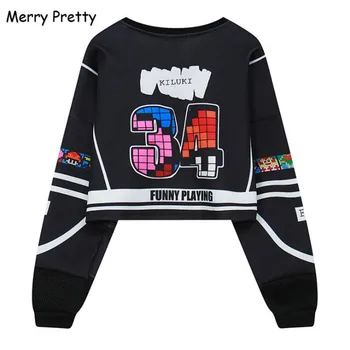 

Merry Pretty New Autumn Japanese Style Women Sweatshirsts Top Fleece Hoodies Crewneck Long Sleeve Loose Casual Crop Tops Shirts
