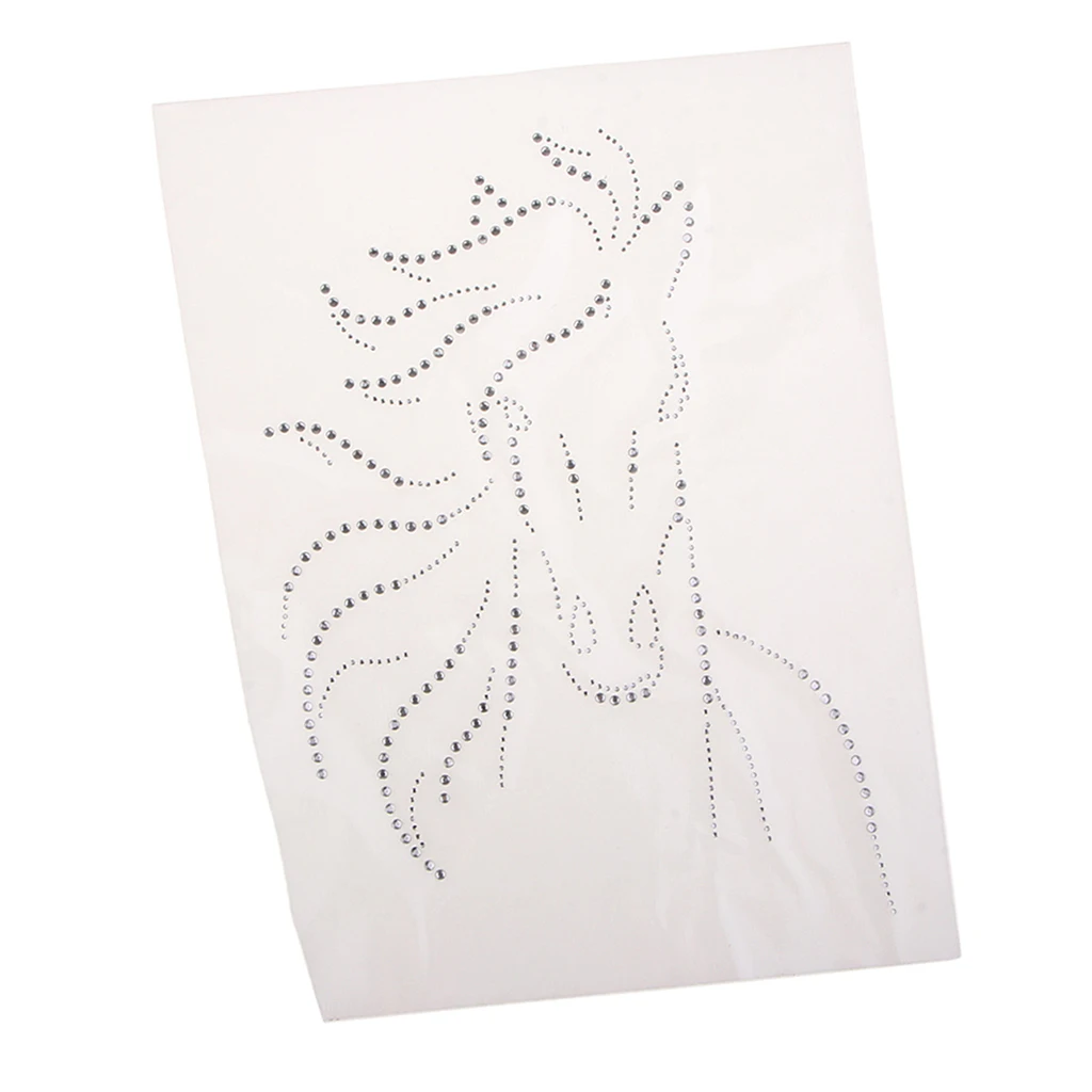 Horse Hotfix Crystal Rhinestone Heat Transfer Iron-on Patches For Garment Decor For T-shirt tops pants hoodies tote bags caps