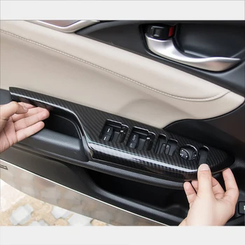

2PCS ABS Scratch Resistant Car Interior Handle Of The Car Door Stickers For 10th HONDA CIVIC Car Window Lift Panel Stickers