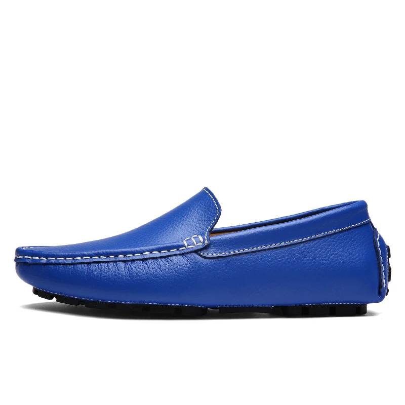 AGSan/мужские лоферы из натуральной кожи; мокасины; синяя мужская обувь для вождения; большие размеры 38-47; итальянские мокасины; повседневная обувь ручной работы