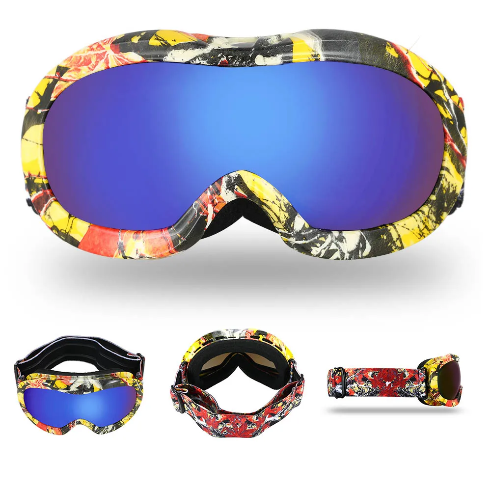 Lixada, детские лыжные очки, анти-туман, УФ 400, двойные линзы, очки для сноуборда, зимние, ветрозащитные, для катания на коньках, солнцезащитные очки, лыжная маска - Цвет: type 1