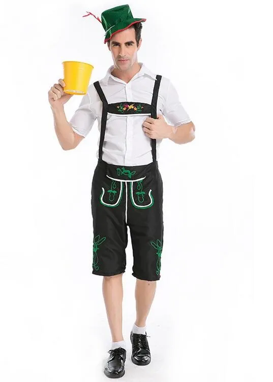 German Beer Bavarian Guy Lederhosen Oktoberfest Mens Fancy outfits Costume S-2XL 20013-60