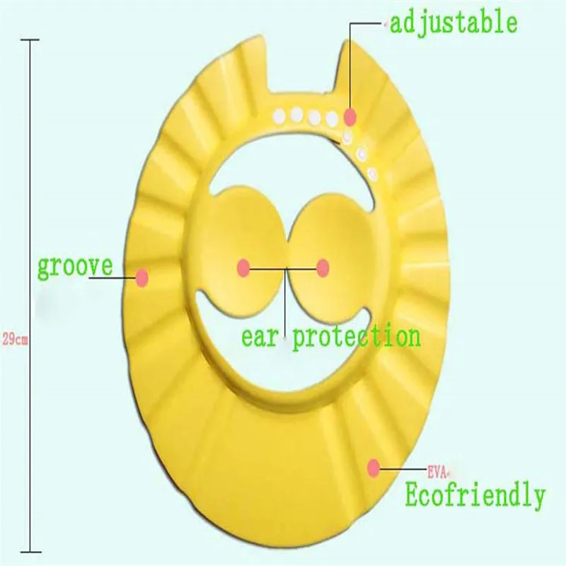 Регулируемая Детские Дети Шапочки для ванной Детские Для ванной ing душ Кепки Hat мытья волос Щит с ухо ребенка Детская безопасность защиты ушей