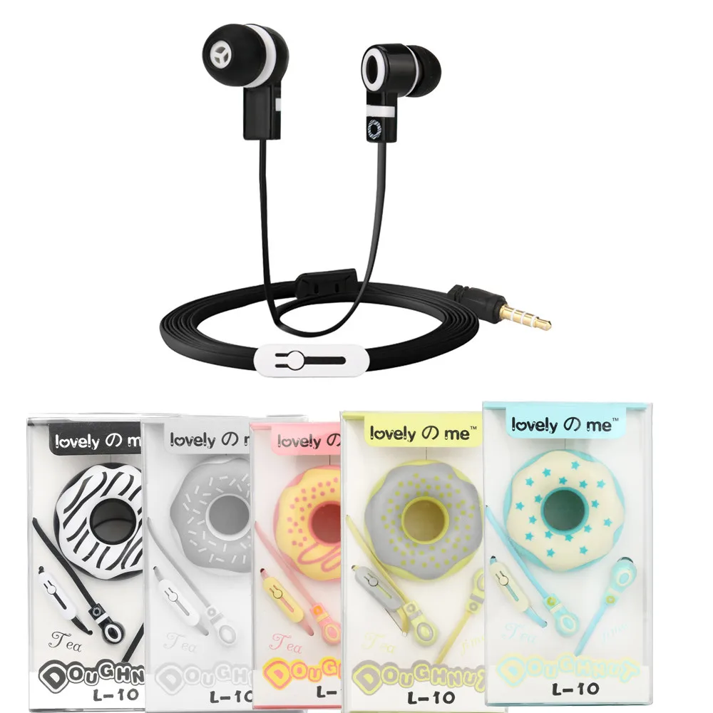 

Cute Design 3.5mm Wired Earphone Colorful Sweet Donut Pattern Headset With Doughnut Box For iPhone Mobile Phones #YL