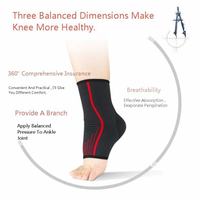 FLYBAZZZ Brand Sports Ankle Support Elastic Brace Guard Foot Ankles Protector Wrap Outdoor Bicycle Gym Anti Sprained Ankle Pads (6)