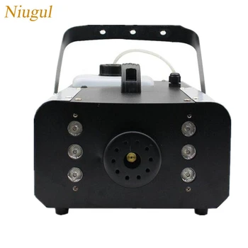 

1500W LED Fog Machine/6x9W RGB Color LED Smoke Mist Machine/Fogger Hazer Equipment For DJ Bar Disco/Pyro Vertical Smoke Machine