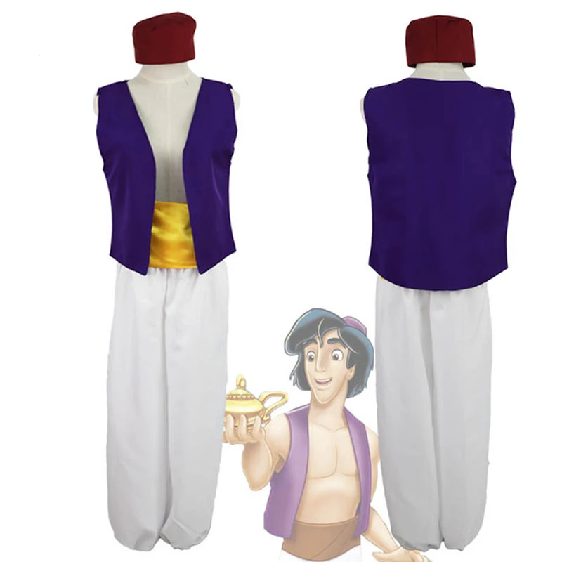 Herren Aladdin And The Magic Lamp Prince Cosplay Kostüm Karneval Kleidung M-3XL 