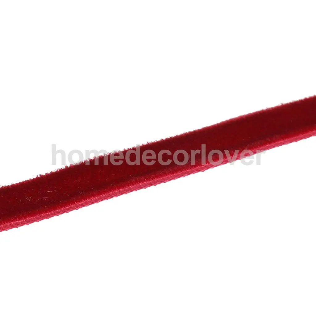 2*20 Yard Velvet Ribbon Roll For Diy Handicraft Decoratio or Holiday Gift Package Wrapping Wine Red & Green