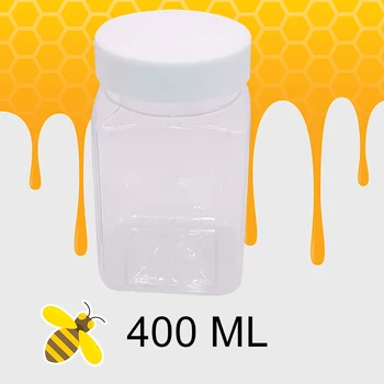 

1 pcs Beekeeping tools 400 ml Honey bottle 114*67*67mm Transparent White cover Bee farm honey storage jar