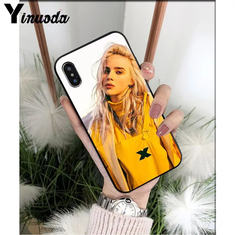 Yinuoda بيلي Eilish الساخن الموسيقى المغني ستار صور لينة جراب هاتف ل أبل فون 8 7 6 6 S زائد X XS ماكس 5 5 S SE XR الهواتف المحمولة