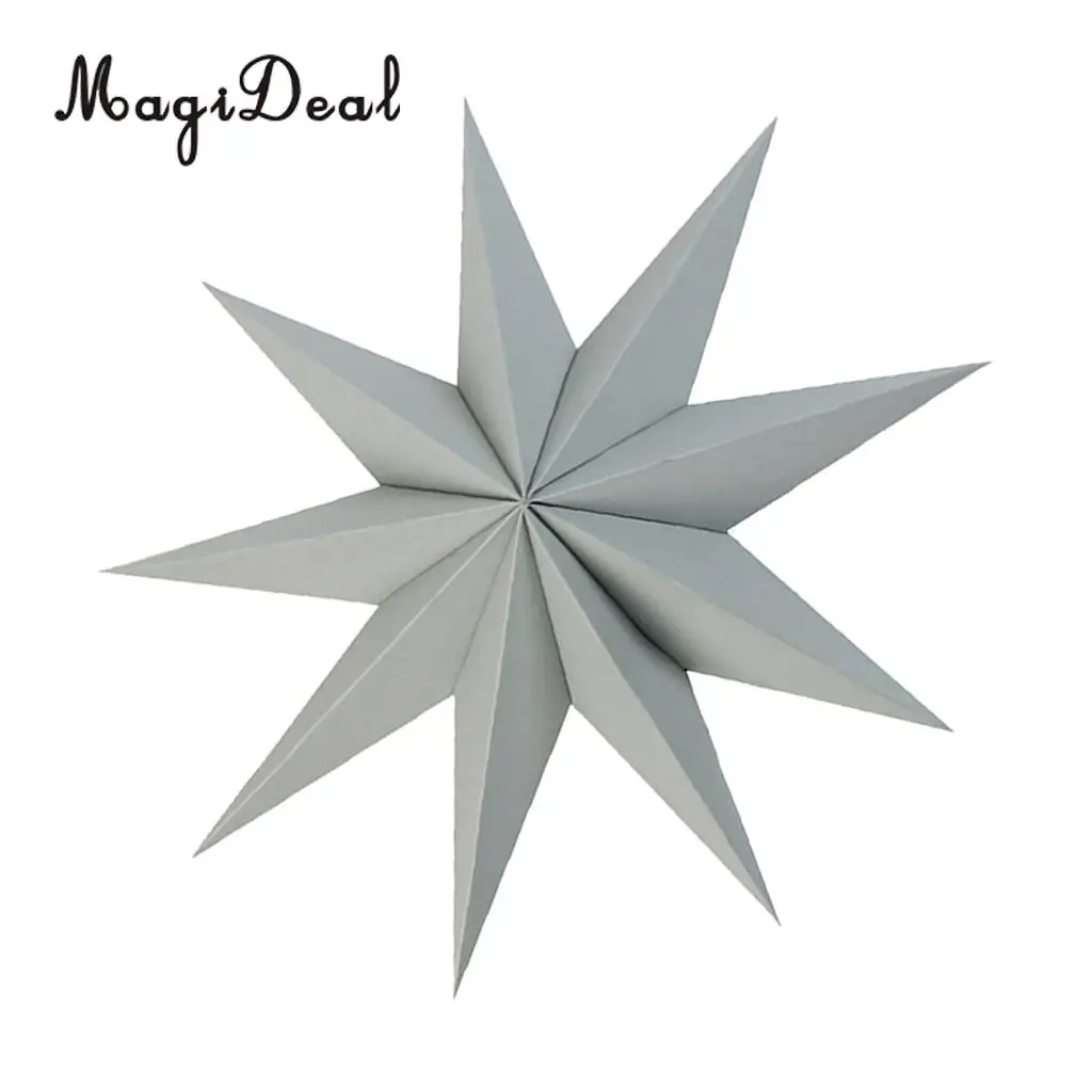  3D 9 Angles Stars Paper Star Hanging Christmas Home Party DIY Craft Decoration 