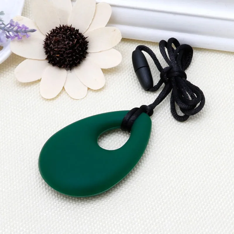 M89CSilicone Teardrop кулон детский аксессуар для прорезывания зубов Прорезыватель аутизм сенсорная Жевательная 6 цветов