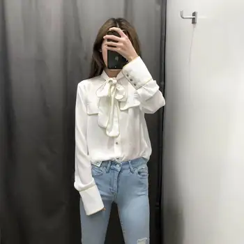 

Korean Women's Women's Phnom Penh Bundle Bow Tie OL Commuter Shirt Kimono Blouses Woman 2019