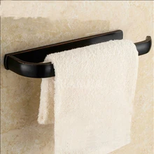 Европейский медный одиночный держатель для полотенец черный, туалетное декоративное настенное полотно полка винтажная, античная латунная штанга для полотенец